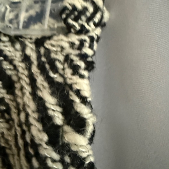 Vintage 80s 90s Chevron Tweed Wool Pencil Skirt Lined - Picture 6 of 13